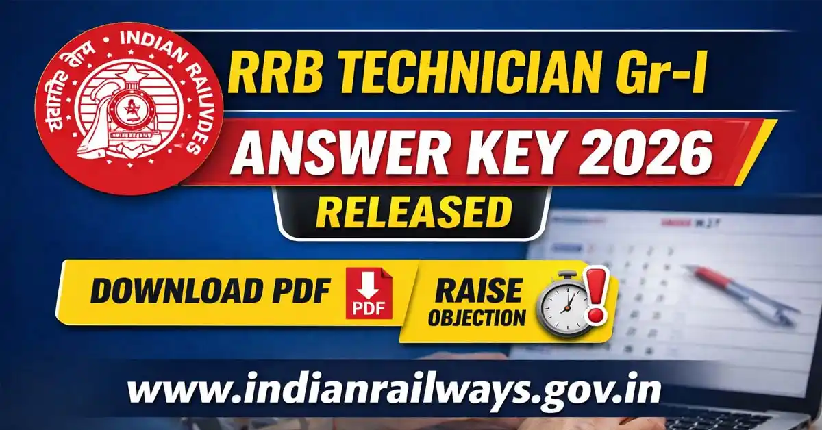 RRB Technician Grade 1 Answer Key 2026